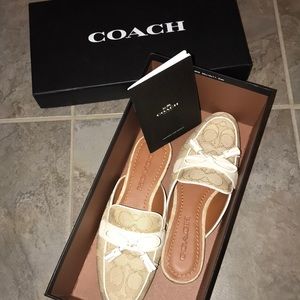NEW Coach Stassi Light Khaki Loafer Slides